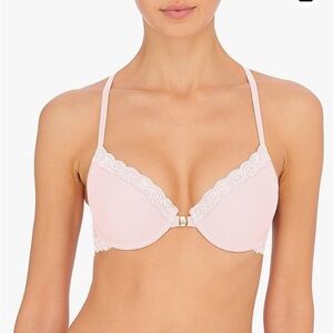 Natori Feathers Front Close T-Back Bra 34DDD Sheer Pink
